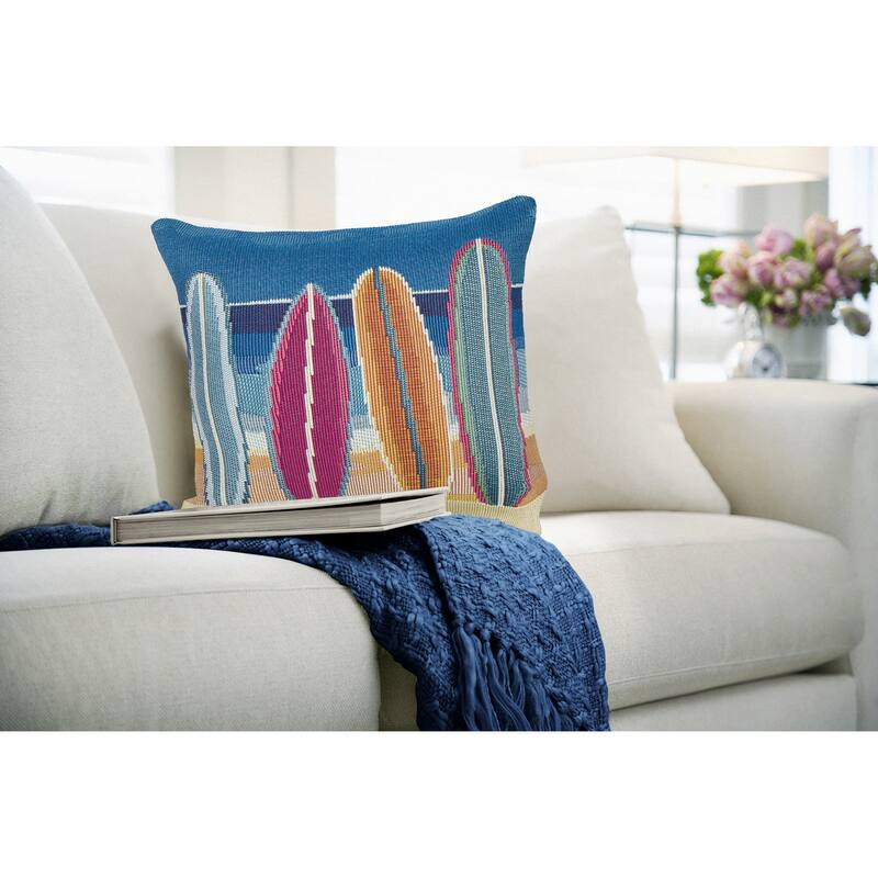 Liora Manne Marina Surf Break Indoor/Outdoor Pillow