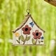 preview thumbnail 5 of 37, Glitzhome 10.5"H Distressed Solid Wood Birdhouse with 3D Flowers - 10.5"