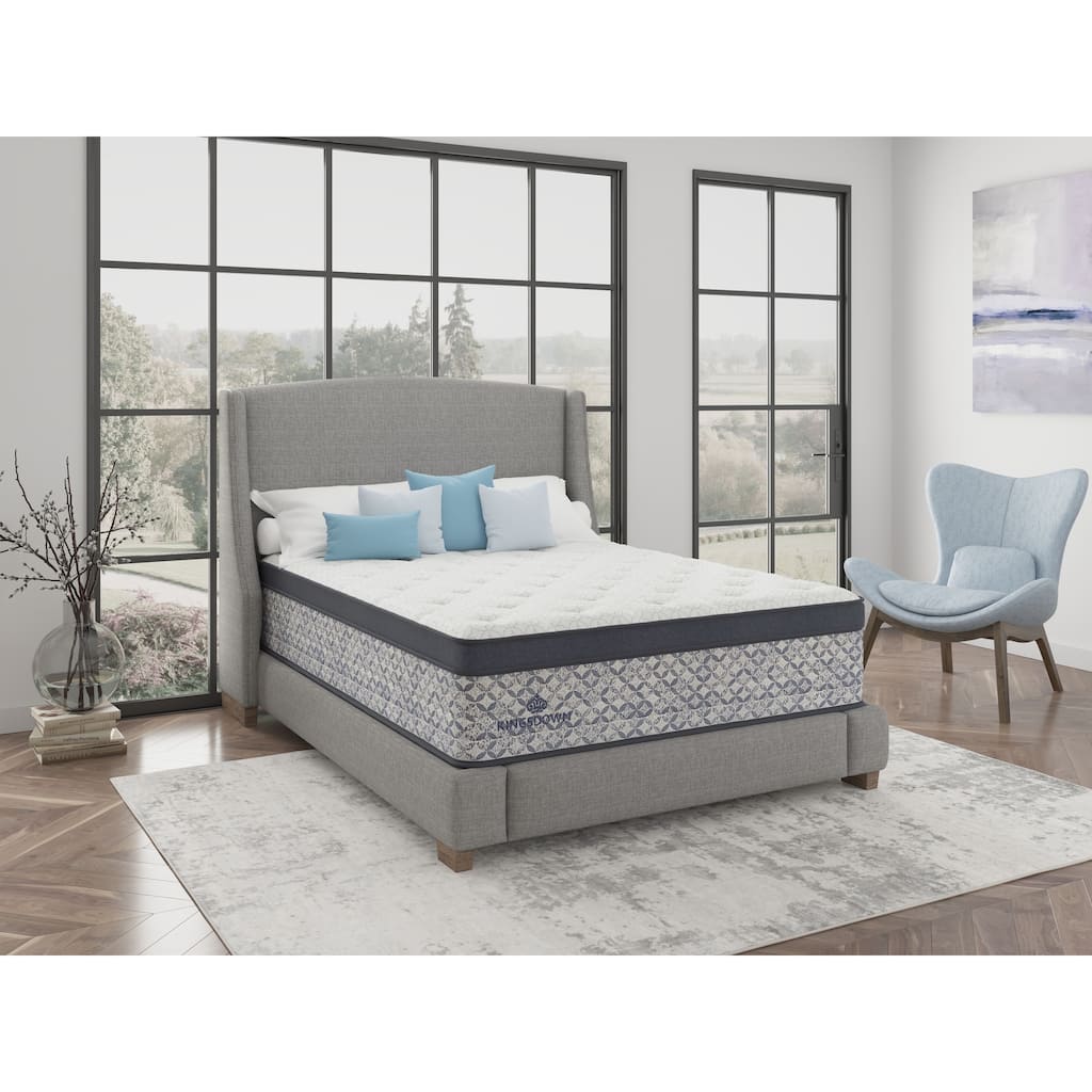 Kingsdown Prime Summitview 13.5 Inch Premium Cushion Firm Euro Pillow Top Hybrid Luxury Mattress with Foundation Included