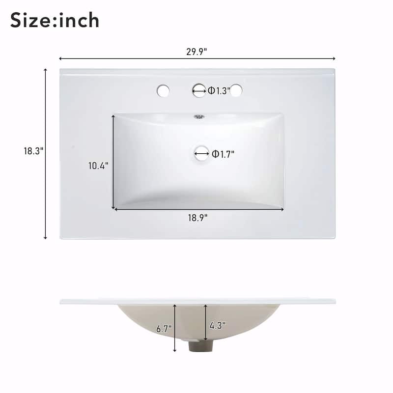 30" Bathroom Vanity with Handmade Rattan Doors - Natural Materials & Soft-Close Mechanisms