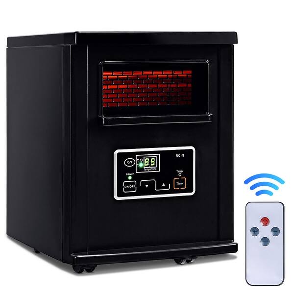 slide 7 of 6, Infrared Space Heater Portable Electric Heater with Digital Thermostat Black