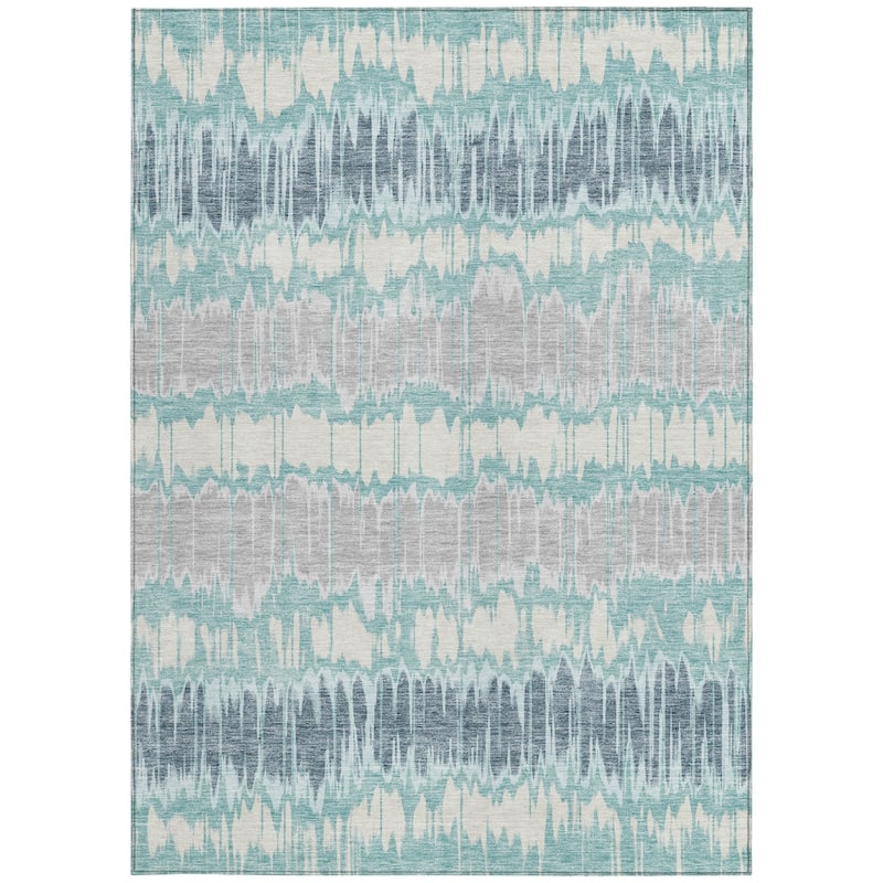 HomeRoots Striped Transitional Rectangle Outdoor Rug