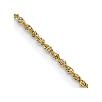 Curata 14k Yellow Gold Solid 1.1mm Baby Rope Chain Necklace Options: 16 18 20 24 30