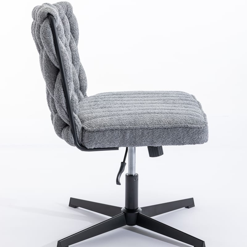 Upholstered No Wheels Armless Office Desk Chair