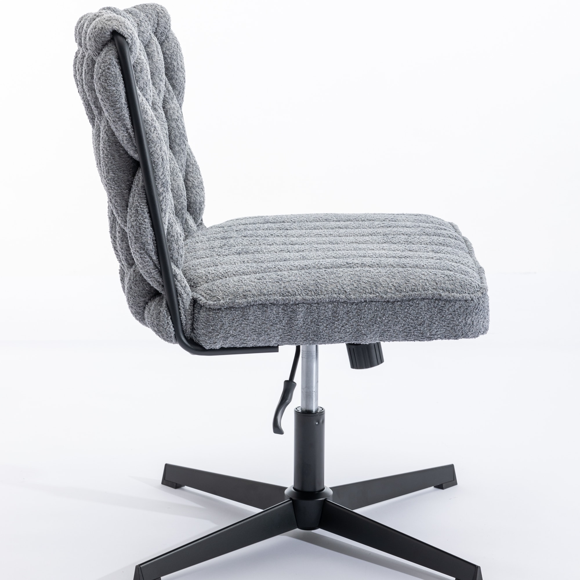 Grey fabric office online chair no wheels