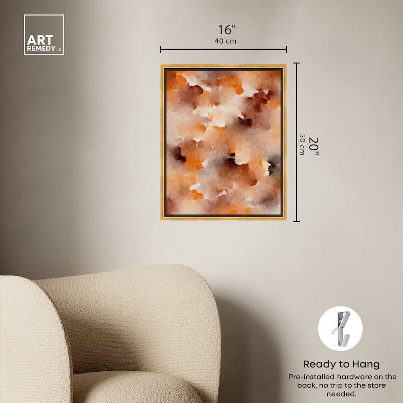 Art Remedy Dried Peach In Caramel Syrup Framed Watercolor Boho Abstracts