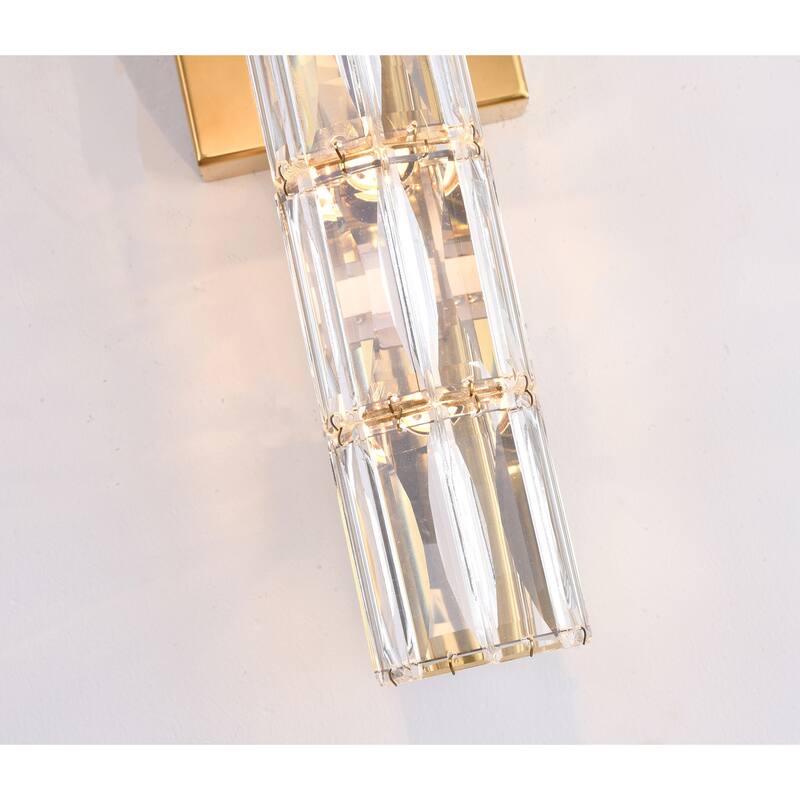 5-Light Gold Wall Sconce With Clear Crystal Accents