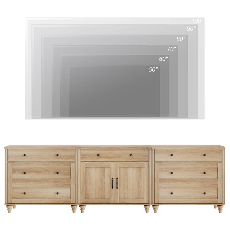 Farmhouse TV Stand with Doors and Drawer﻿