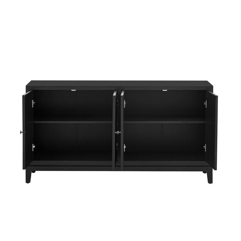 Vertical Line Design Storage Cabinet Sideboard with Adjustable Shelves, Buffet Cabinet Entrance Cabinet TV Console Table