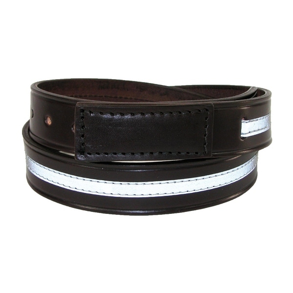 Shop Boston Leather Men&#39;s Leather Covered Buckle Belt with Reflective Safety Stripe - Free ...