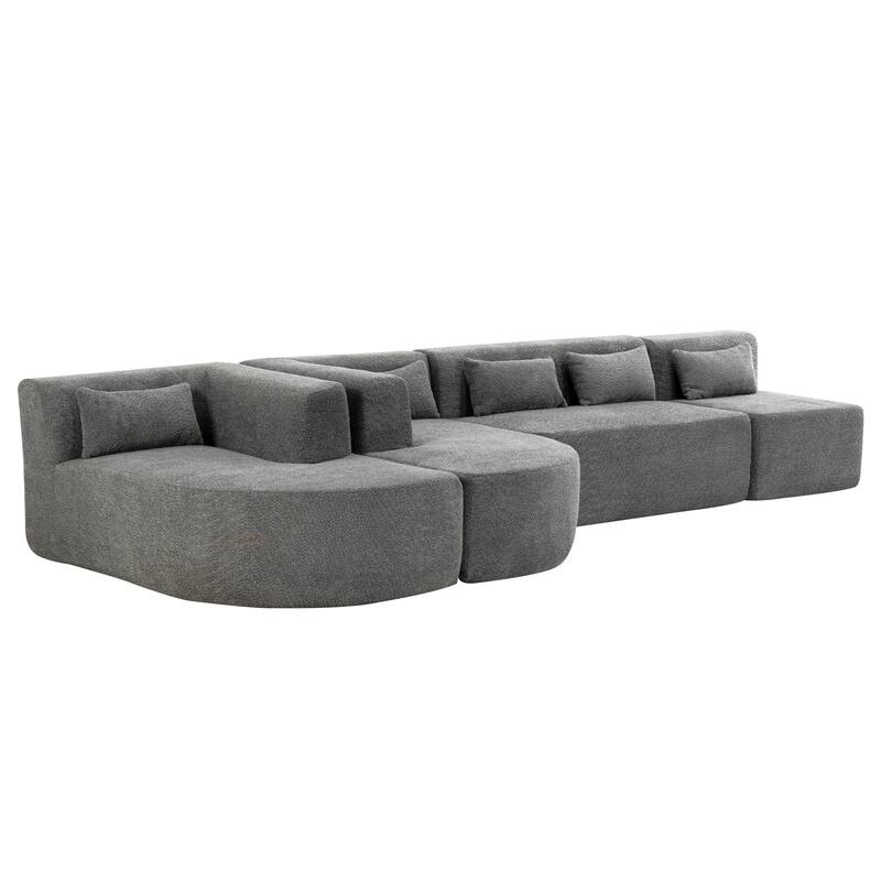 143.7inch Upholstered Sofa Free-combined Sofa Couch
