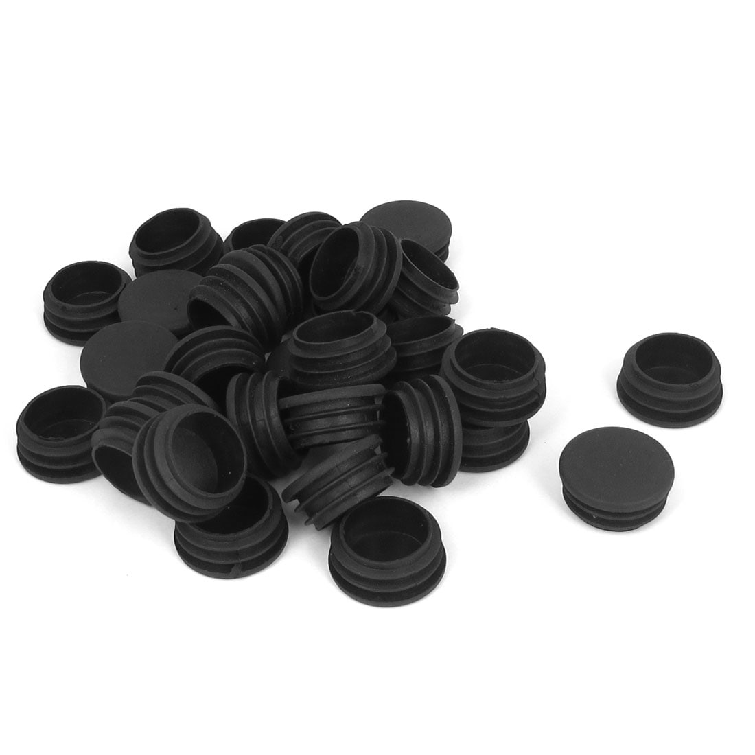 100pcs Round Plastic Black Blanking End Cap Caps Tube Pipe Inserts Plug 15mm 