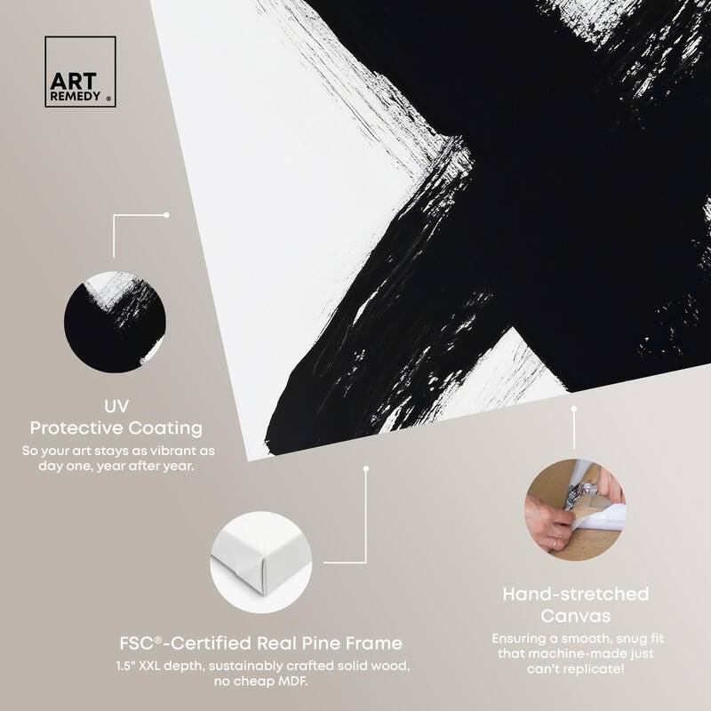 Black X Canvas Set of 2 by Art Remedy, Gallery Wrapped