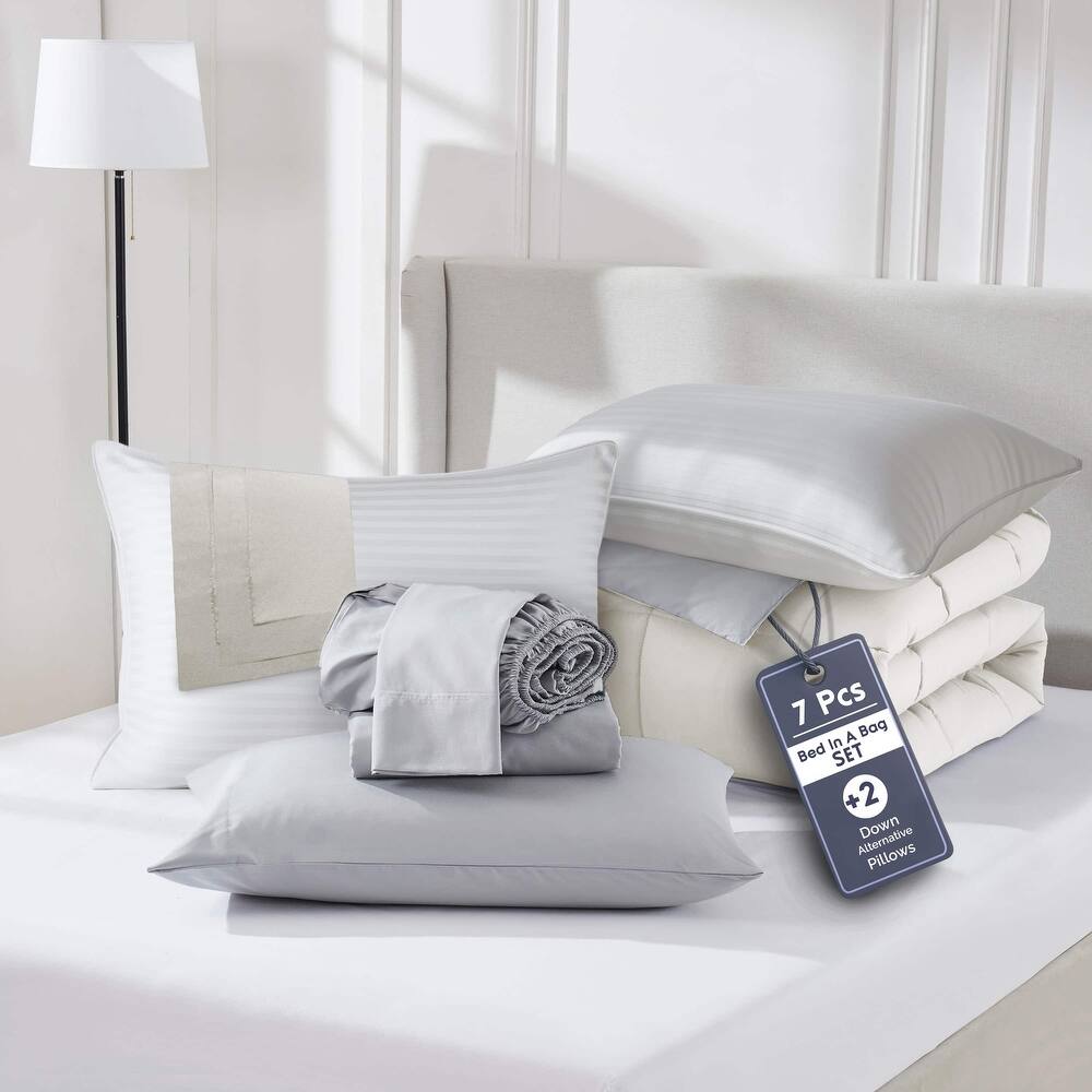 Empyrean Reversible Comforter Set Bed in a Bag with Down Alternative Pillow