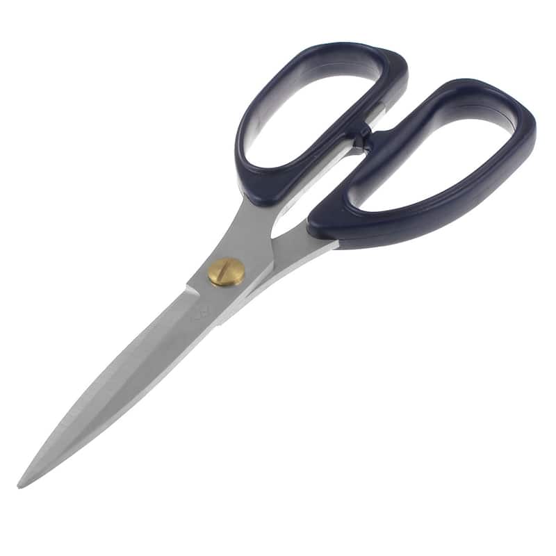 Home Blue Handle Metal Blade Paper Straight Scissors 7.5" Length - 190mm