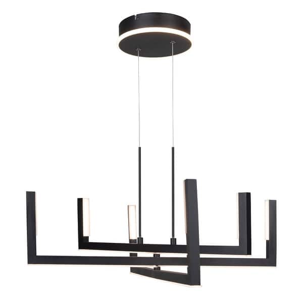 slide 2 of 5, Artcraft Silicon Valley - Integrated LED Chandelier - 6-Light - 27.5"Dia. x 5"H - Black Black