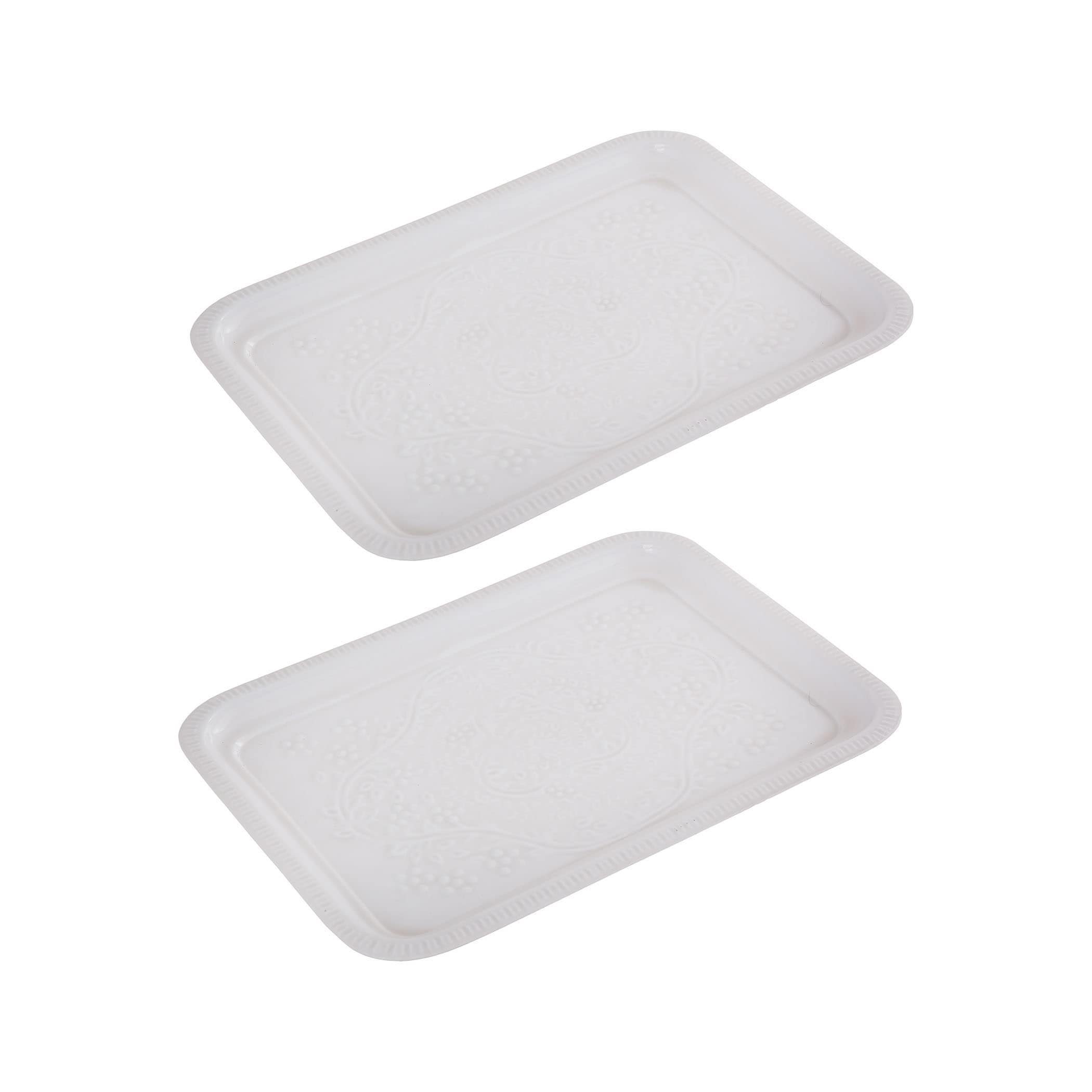 Elk Home Marquette White Metal 14.5 Inch Wide Tray