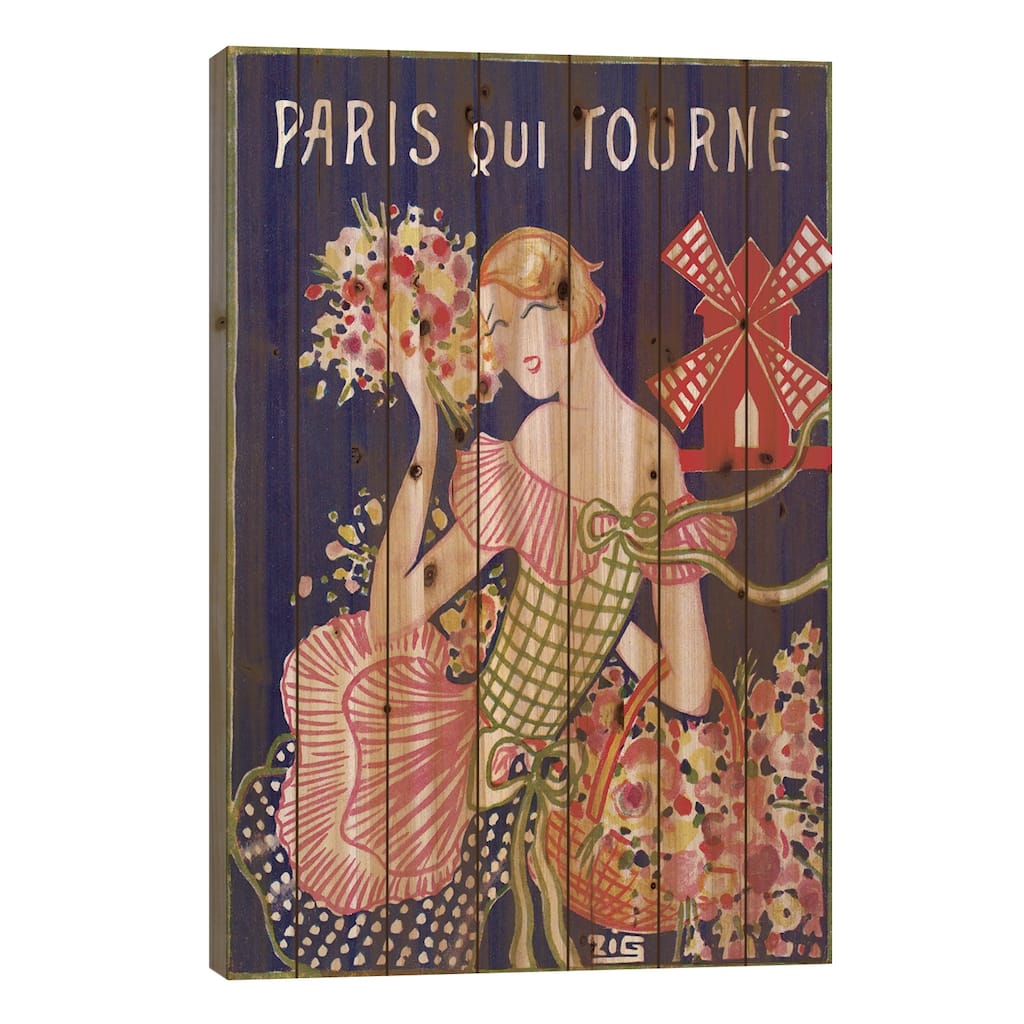 Moulin Rouge Advertisement: Paris Qui Tourne, 1929 Print On Wood by ZIG - Multi-Color