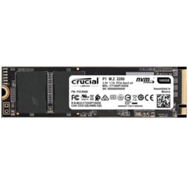 Crucial Solid State Drive CT1000P1SSD8 P1 1TB 3D NAND NVMe PCI-express M.2 SSD Retail