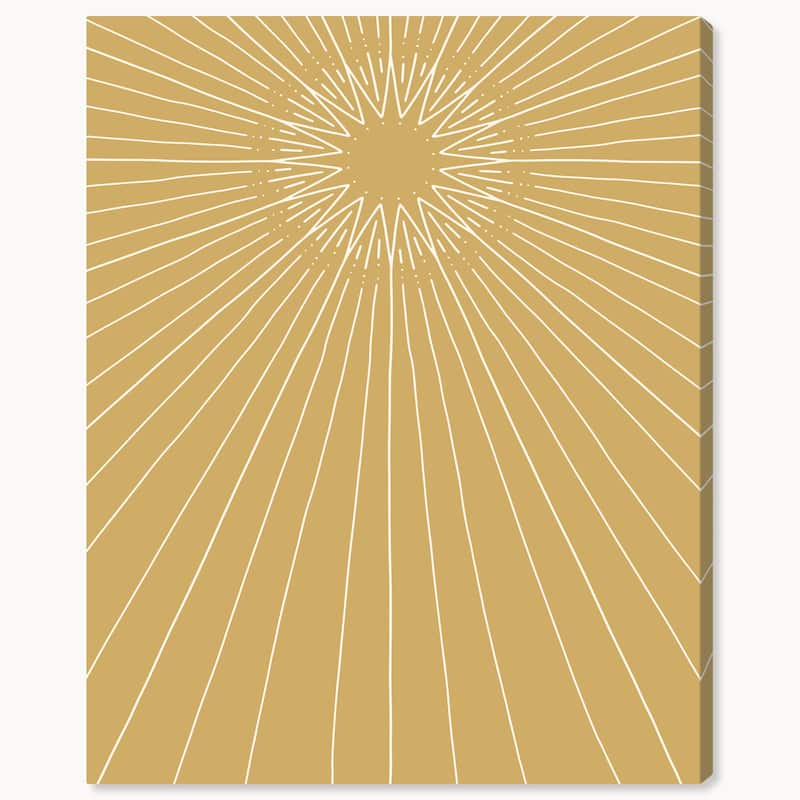 Wynwood Studio Canvas Astronomy and Space Star shines on Plain Ochre Gold Brown Modern & Contemporary Wall Art Canvas Print