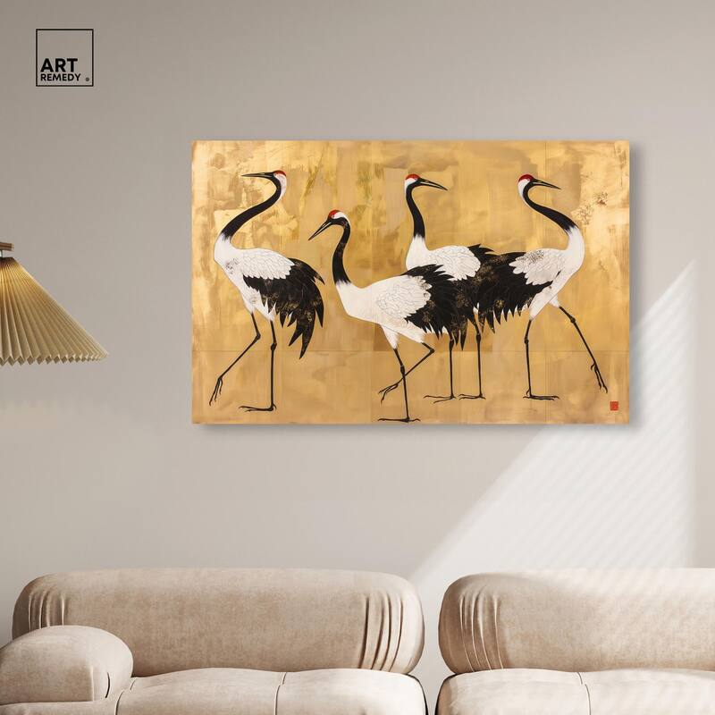 Birds of Gold Canvas by Art Remedy, Gallery Wrapped