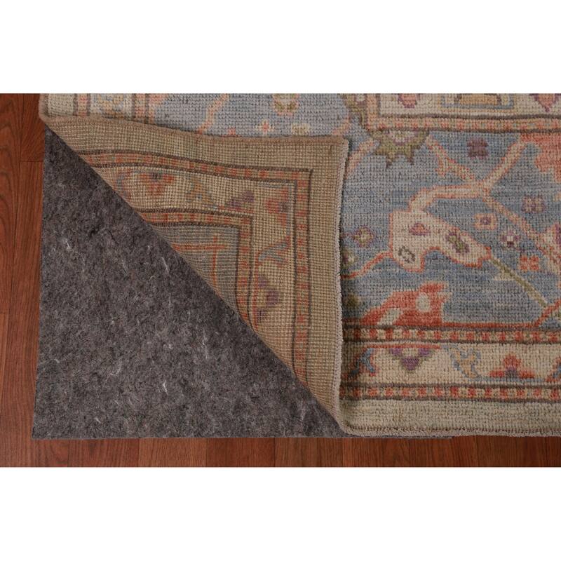 Hand Knotted Oriental 100% Wool Carpet Transitional All-Over Beige & Ivories Oushak Area Rug - 11' 9'' X 9' 1''