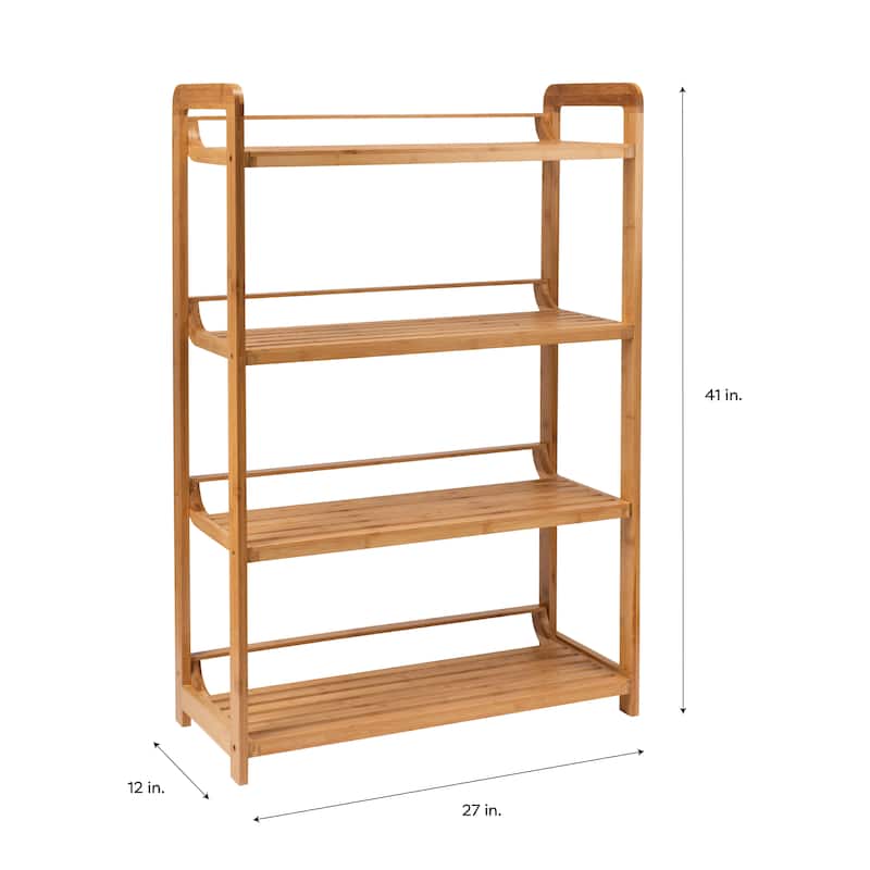Organize It All Deluxe 4 Tier Bamboo Shelf - 27.75" x 12" x 41.25"