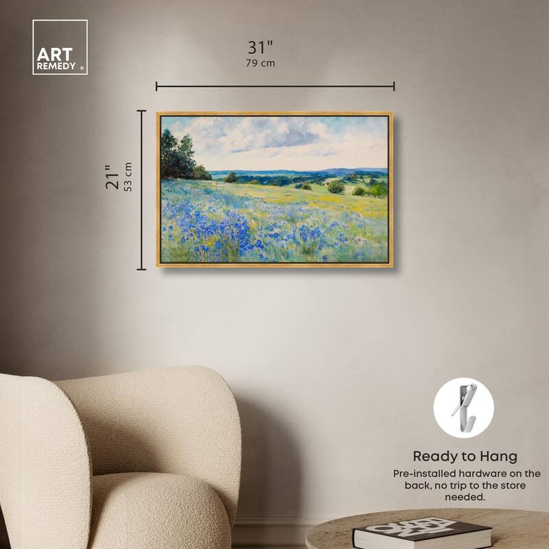 Sky Over Blue Fields Canvas by Art Remedy