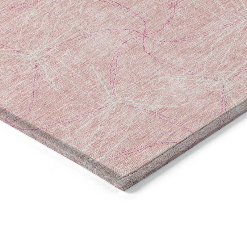 Machine Washable Indoor/ Outdoor Abstract Contemporary Chantille Rug