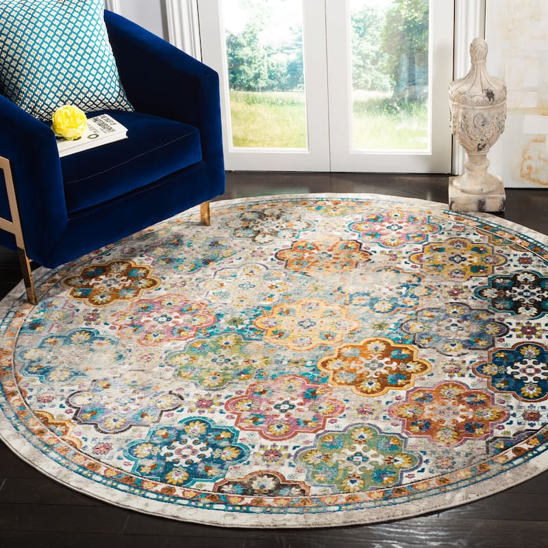 SAFAVIEH Aria Raghidah Vintage Boho Oriental Rug - 6'5" Round - Beige/Multi