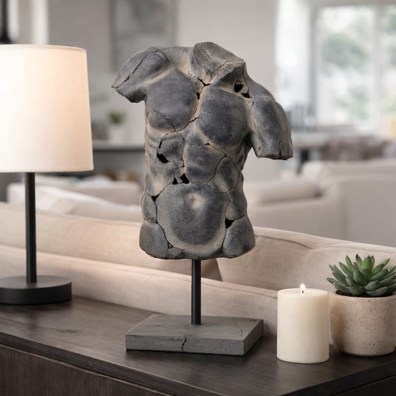 Modern Decorative Resin Sculpture Statue - Gray - 25.5"