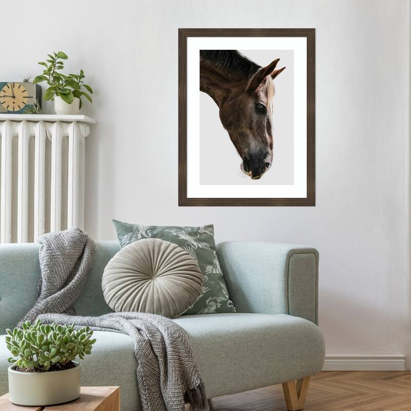 Majestic Equine Gaze by Shot by Clint Wood Framed Wall Art Print