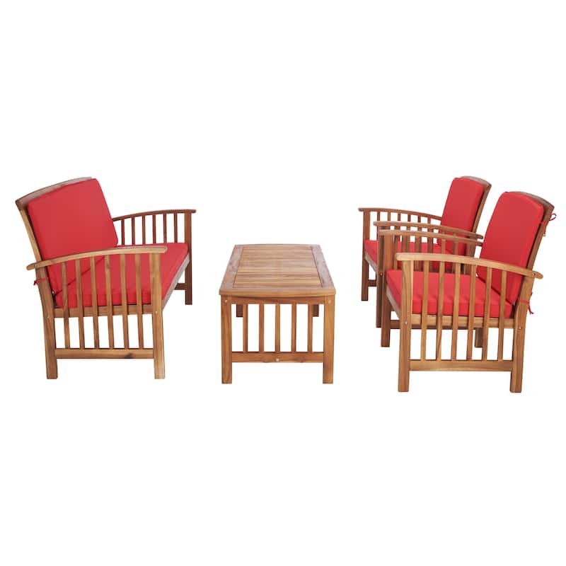 SAFAVIEH Outdoor Rocklin 4-piece Conversation Patio Set