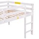 preview thumbnail 5 of 26, Full Size Low Loft Bed with inclined Ladder and Guardrails, White