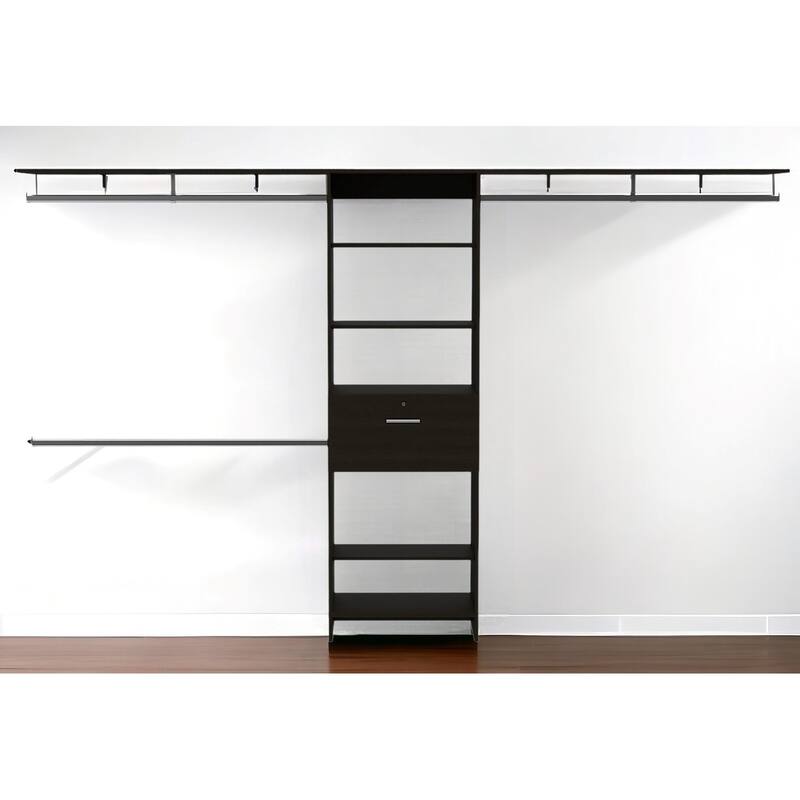 HomeRoots 118" Black Manufactured Wood Organizer - Black