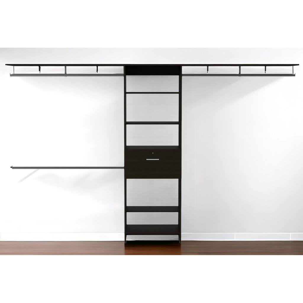 HomeRoots 118" Black Manufactured Wood Organizer