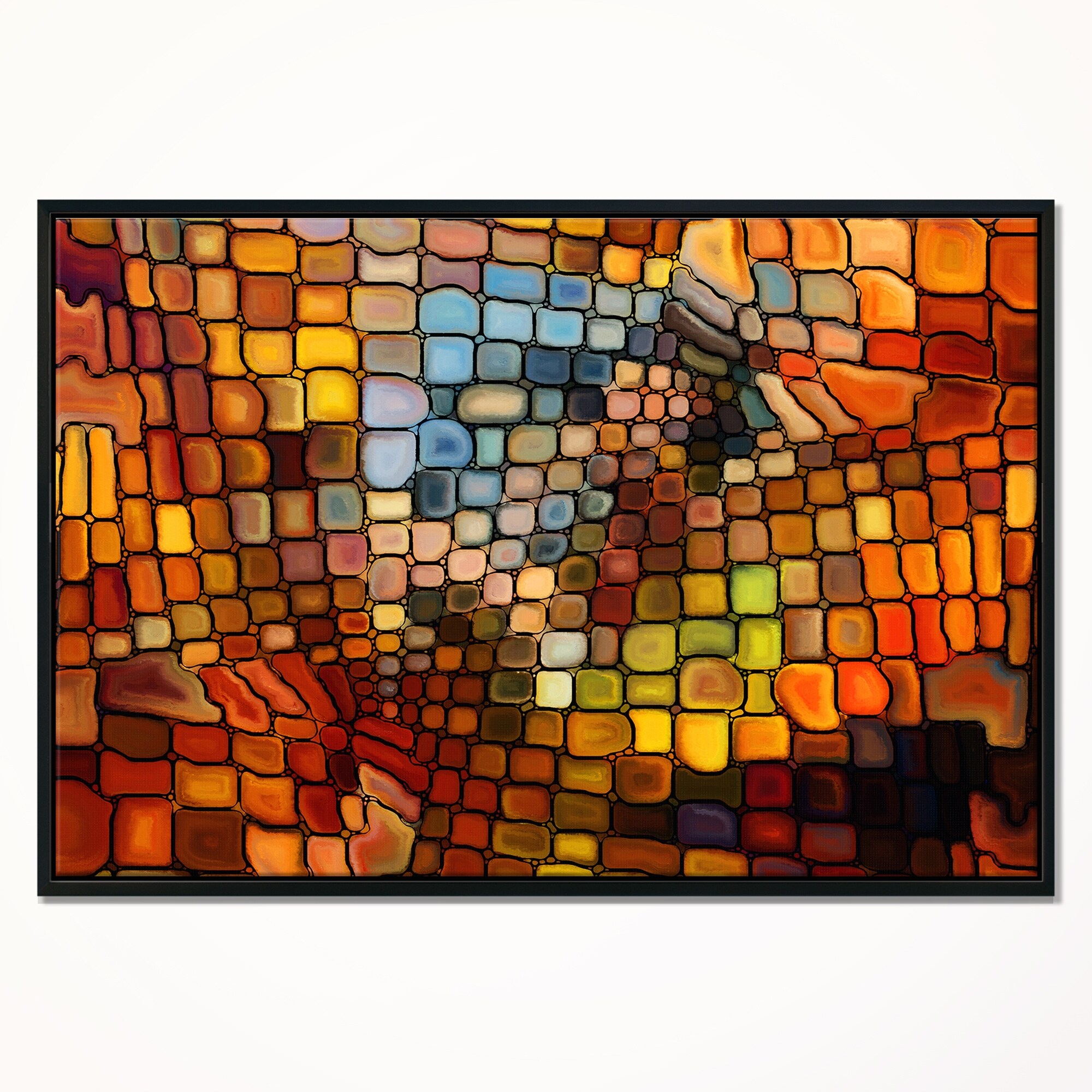 Shop Designart Dreaming Of Stained Glass Abstract Framed Canvas