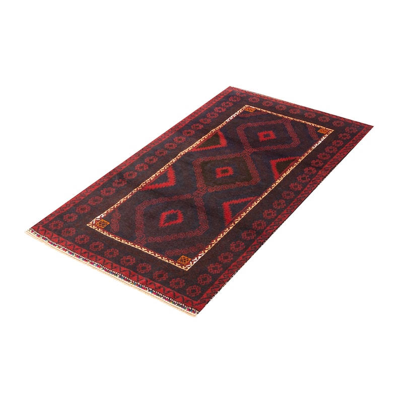ECARPETGALLERY Hand-knotted Teimani Dark Navy Wool Rug - 3'5 x 6'4