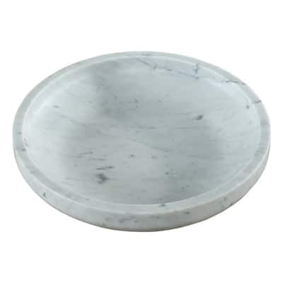 Black and White Marble Round Plate 14x14x2.6H