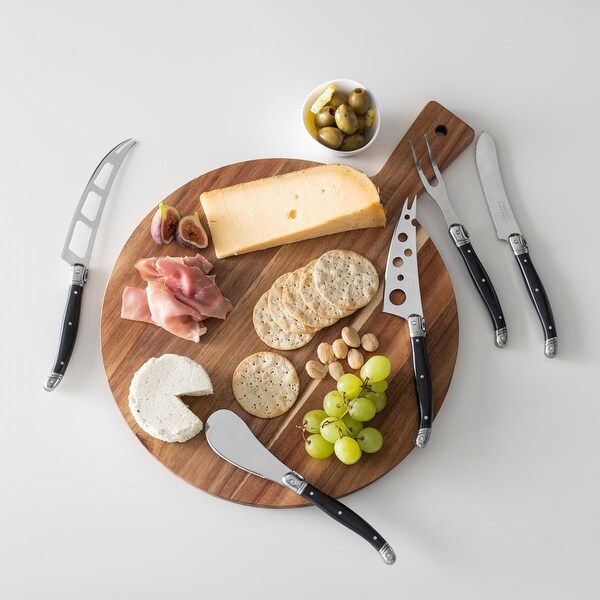 KanaAstier de Villatte ナイフ&フォーク2セット French Home Laguiole 5-Piece Artisan Cheese Knife Set with Black