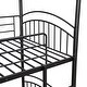 preview thumbnail 14 of 14, Black Twin over Twin Metal Bunk Bed with Slide & Roof