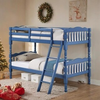 Convertible Twin/Twin Bunk Bed with 6+6 Slat System & Guardrail