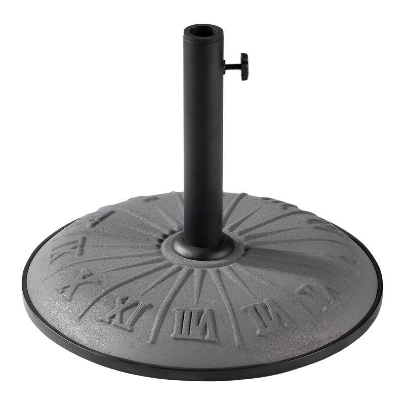 Textured Sundial 33-pound Resin Compound Umbrella Base - Grey