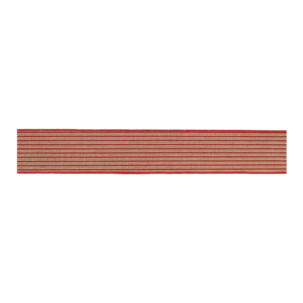 10 Yards Long 2-Pack Red and Beige Wired Holiday Ribbon Perfect for Gift Wrapping and Crafts - 360”L x 2.5”W x 0.25”H