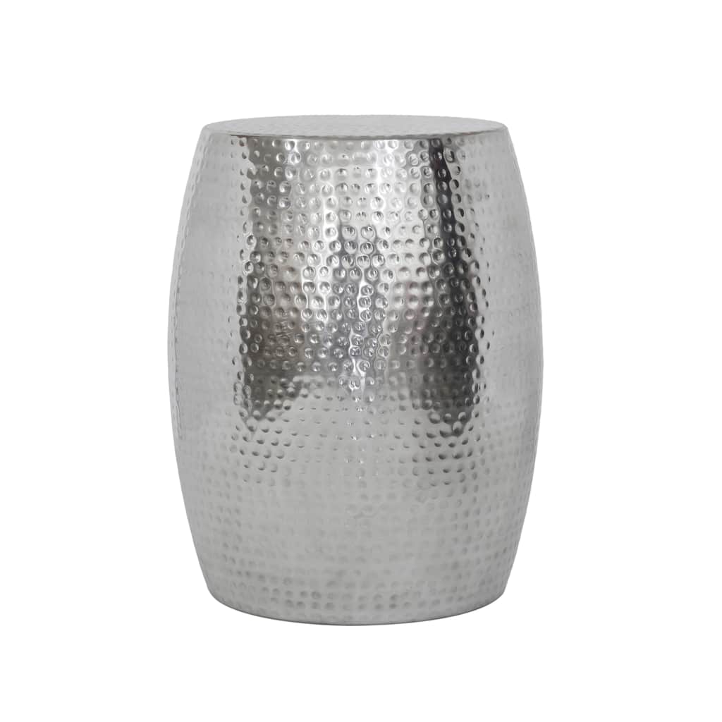 Pasargad Home Eclipse Hand-Forged Silver Metal Side Table - W16" x D16" x H20"