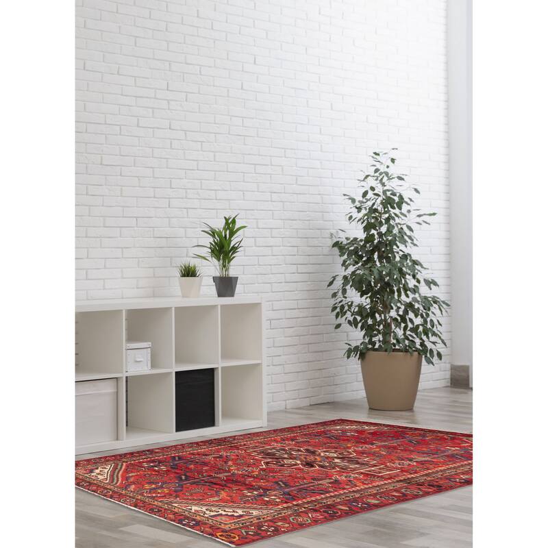 ECARPETGALLERY Hand-knotted Andelz Red Wool Rug - 4'3 x 7'11