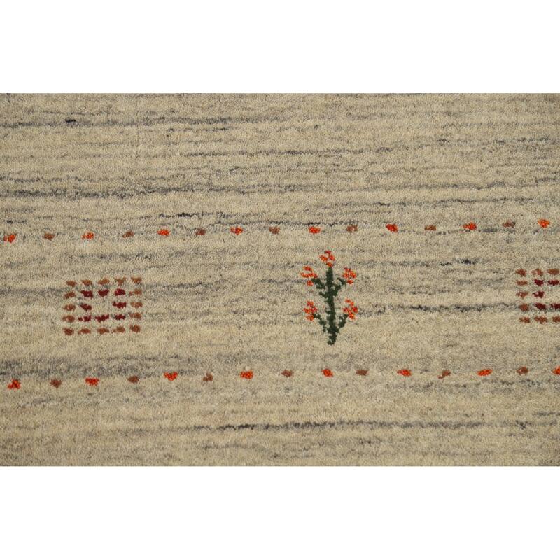 Hand Knotted Oriental 100% Wool Carpet Tribal Tribal Beige & Ivories Gabbeh Area Rug - 7' 10'' X 5' 1''