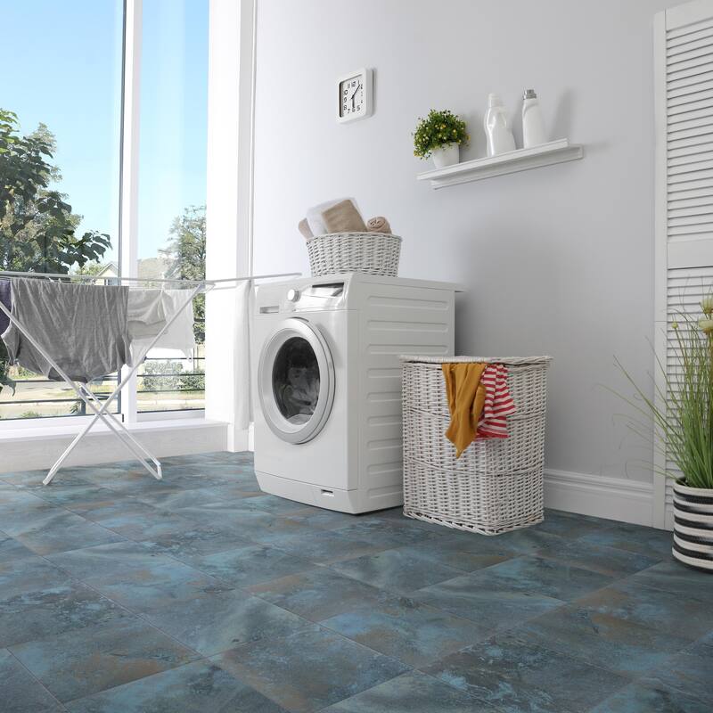 Merola Tile BioTech Ocean Green River Matte 12" x 12" Porcelain Floor and Wall Tile