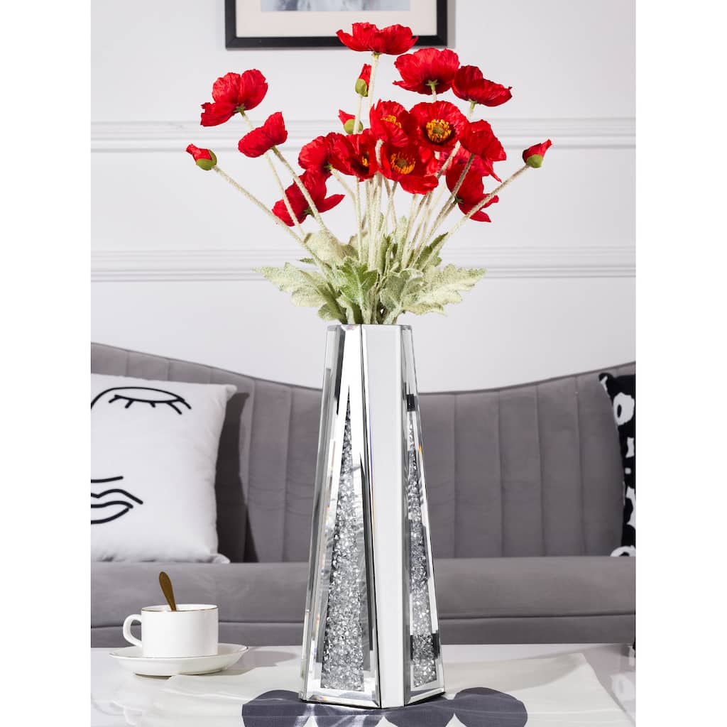 Glass Vase Mirrored Decorative Flower Vase