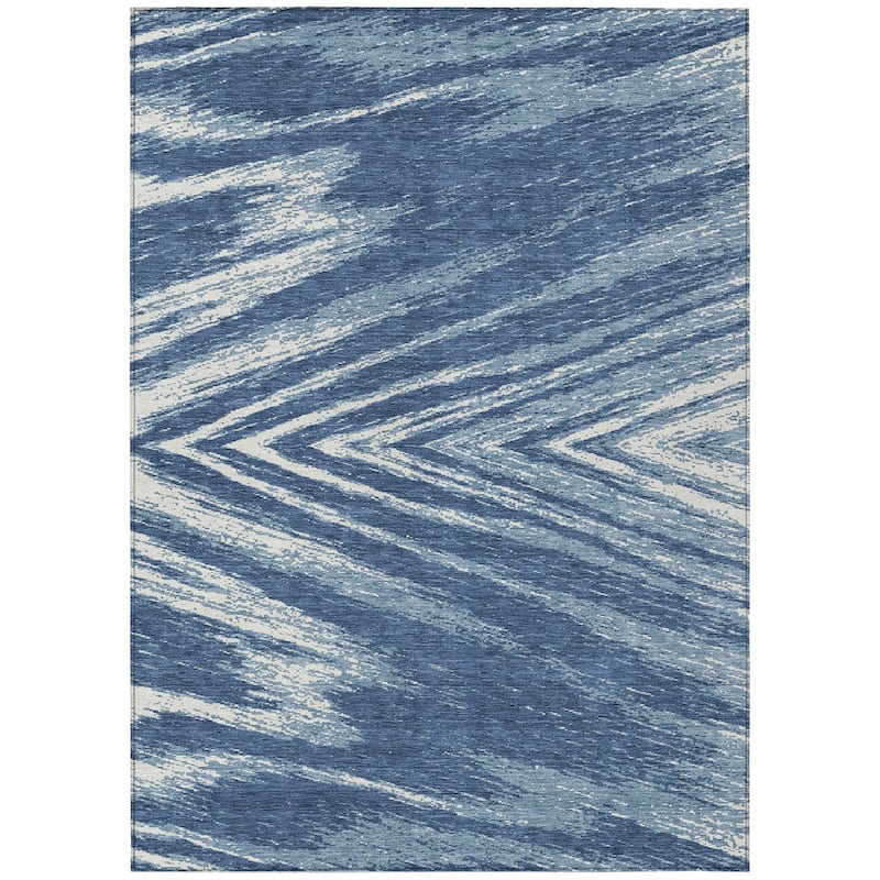 Machine Washable Indoor/ Outdoor Chantille Modern Chevron Rug